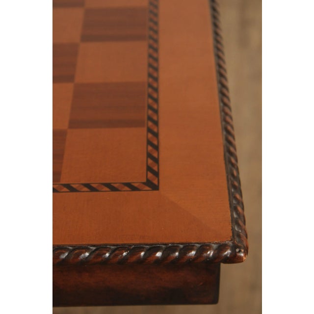 Brown Late 20th Century Neoclassical Style Carved Gilt Pedestal Base Chess Game Table For Sale - Image 8 of 13