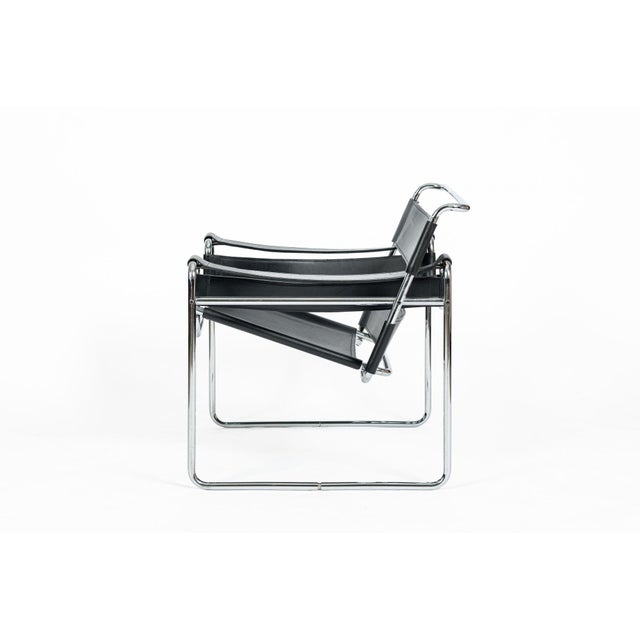 Mid-Century Modern Vintage Mid Century Black Wassily Chair by Marcel Breuer (Attr.) 1970s For Sale - Image 3 of 16