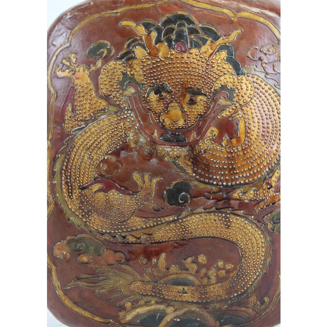 1970s Vintage Dragon Design Oil Storage Vessel For Sale - Image 5 of 14