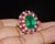 Late 20th Century Gia Certified 11.39Ct Zambian Emerald, Ruby & Diamond 18k Gold Cocktail Ring, Size 6 For Sale - Image 10 of 13