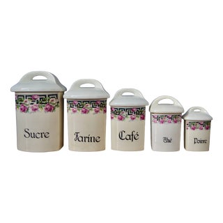 French Bohemian Ceramic Pots, Set of 5 For Sale