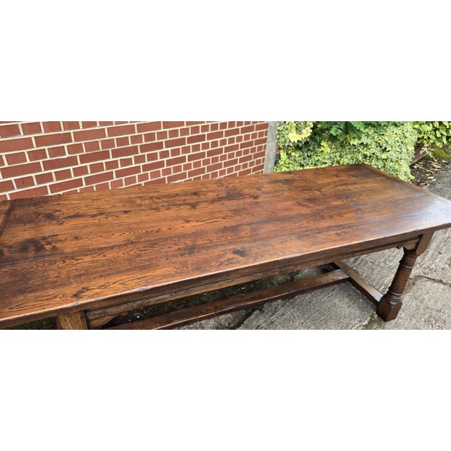 Refrectory Kitchen Farmhouse Oak Dining Table, 1920 For Sale - Image 3 of 18