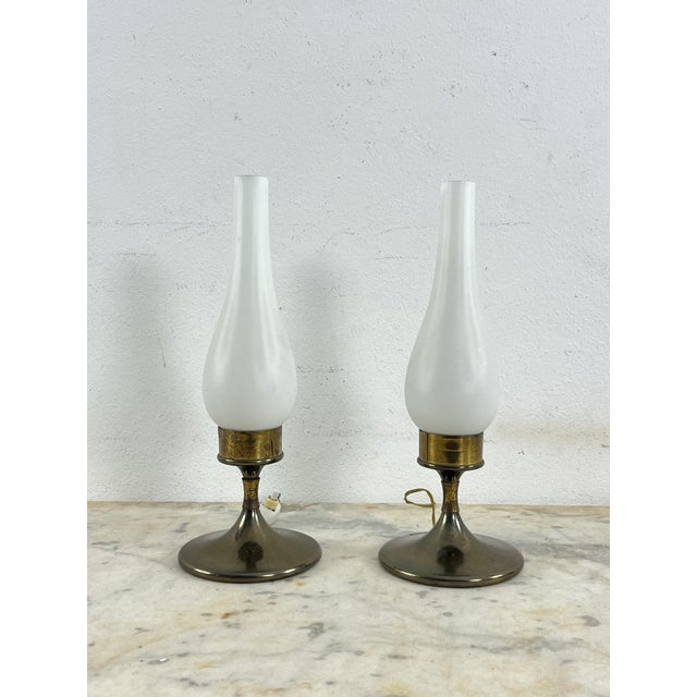 Mid-Century Table Lamps in the style of Stilnovo, 1950s, Set of 2 For Sale - Image 16 of 16