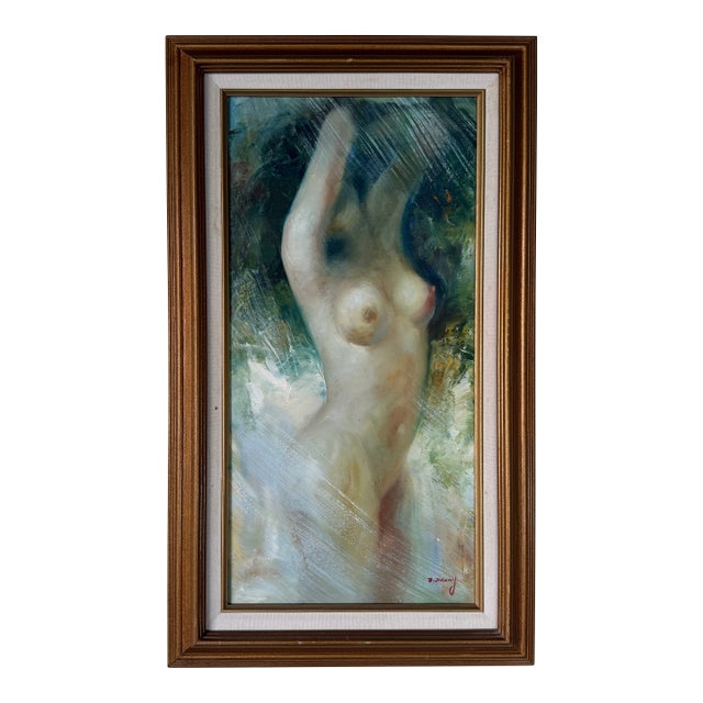 1970's Vintage Female Nude Oil Painting on Canvas – Framed For Sale