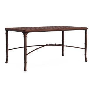 Brown Jordan Calcutta 24" x 42" Cast Top Coffee Table in Almandine For Sale