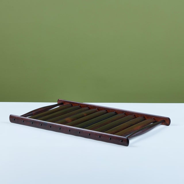 Jens Quistgaard Slatted Rosewood Tray for Dansk "Rare Woods" Collection For Sale In Los Angeles - Image 6 of 12