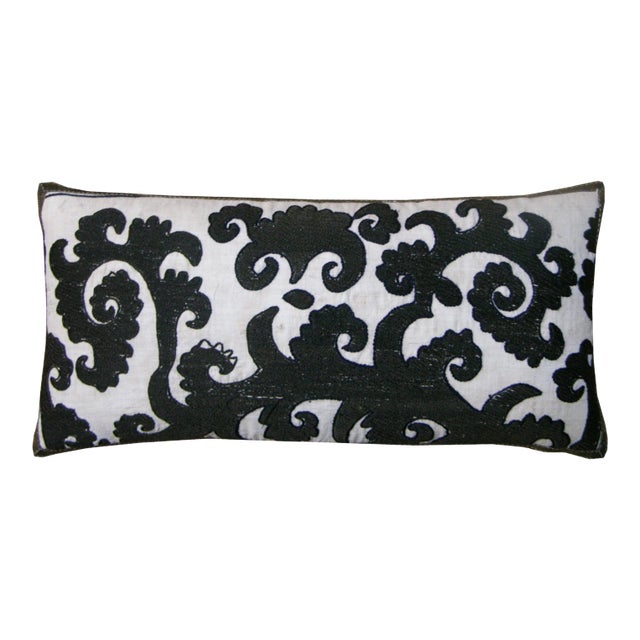 Circa 1900 Antique Susani Embroidery Pillow For Sale