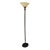 American Metal Wood Torch Floor Lamp Uplighter Glass Globe For Sale