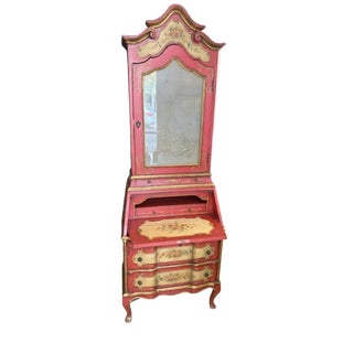 Italian Hand Painted Venetian Style Secretary Desk For Sale
