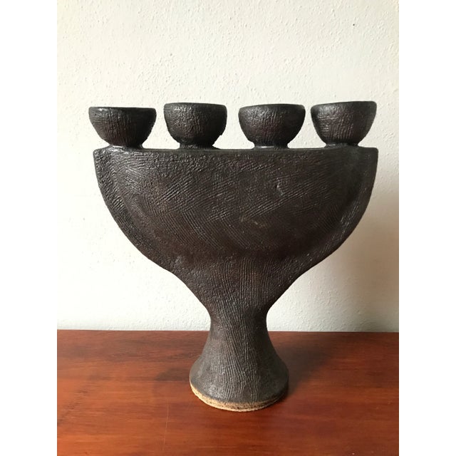 Late 20th Century Textured Matte Black Signed Victoria Shaw (Portland Artist) Sculpture For Sale - Image 5 of 9