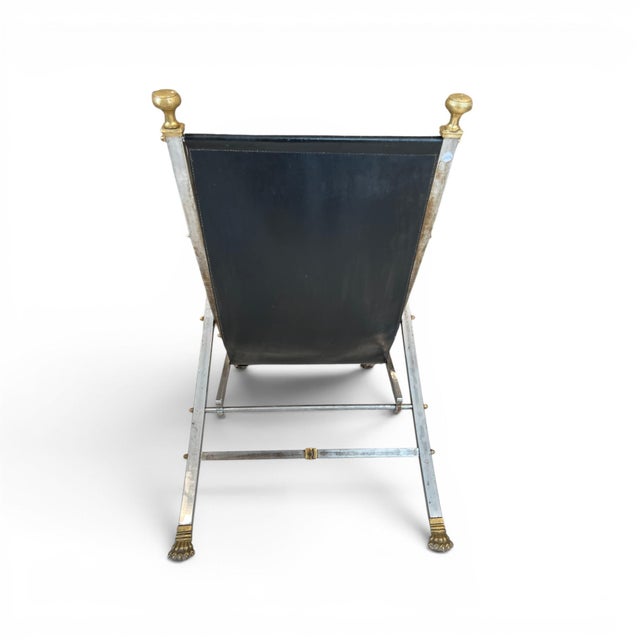 French Mid-Century French Pair of Maison Jansen Style Folding Chairs For Sale - Image 3 of 7