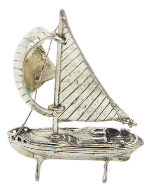 Silver Sailing Boat Miniature
