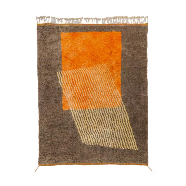 Geometric Hand-Knotted Wool Rug by Azele Studio For Sale - Image 9 of 9