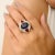 Bochic Sterling Silver Cocktail Ring With Blue & Red Cz Gemstone - Size 9 For Sale - Image 6 of 12