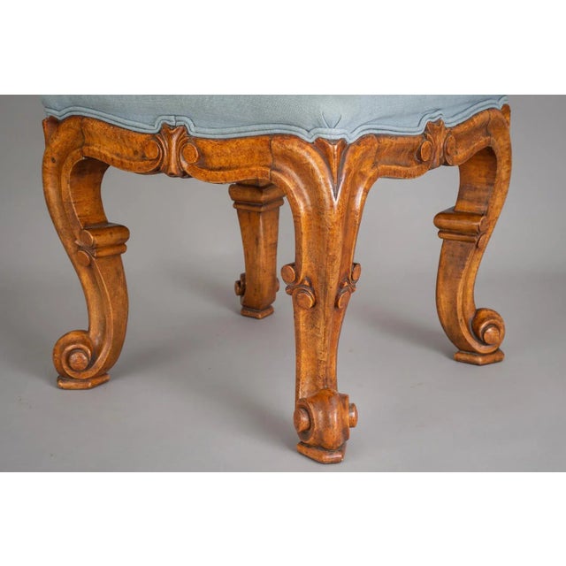Mid 19th Century Antique English Bird's Eye Maple Stool For Sale - Image 5 of 10