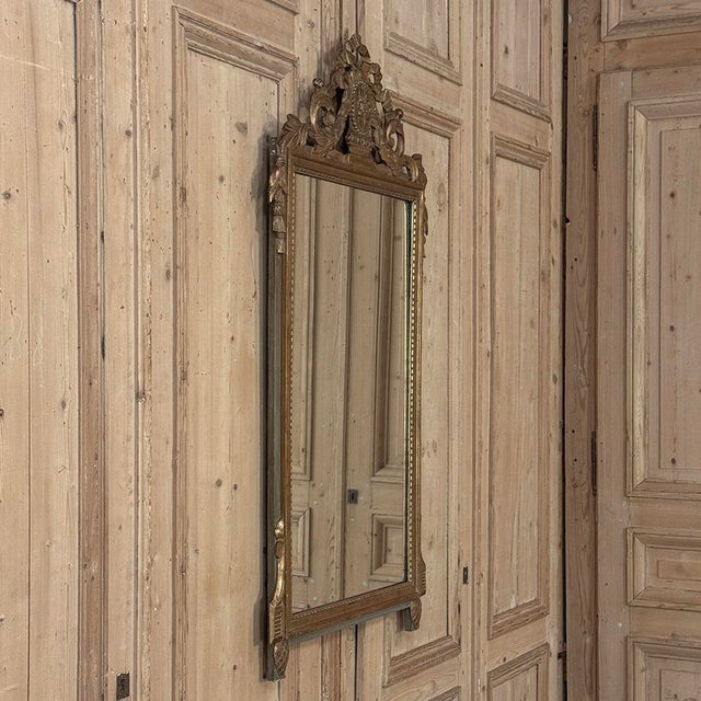 19th Century Italian Louis XVI Hand-Carved Giltwood and Painted Mirror For Sale - Image 16 of 18