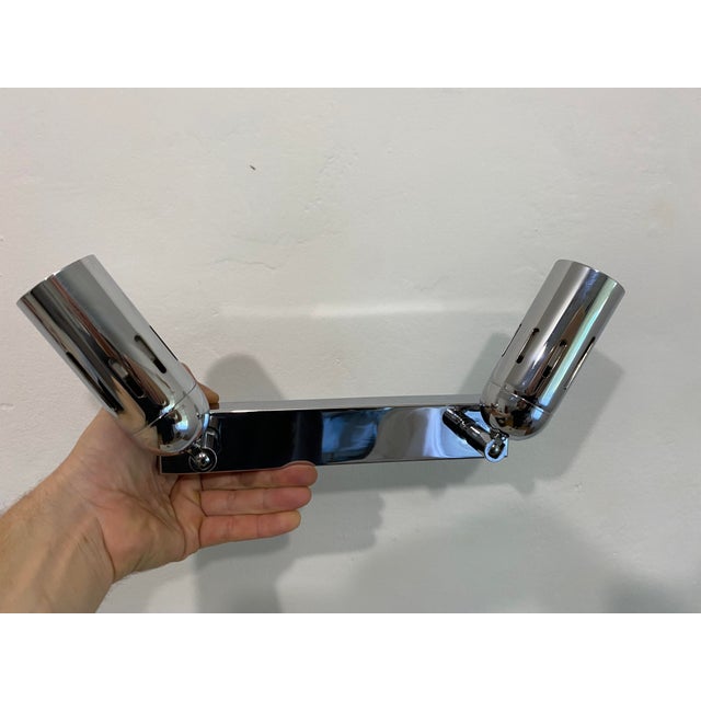 Metal Vintage Adjustable Chrome Double Wall Light by Sijaj Hrastnik, Slovenia, 1990s For Sale - Image 7 of 11