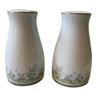 Vintage Noritake Bone China Floral Dee Salt and Pepper For Sale