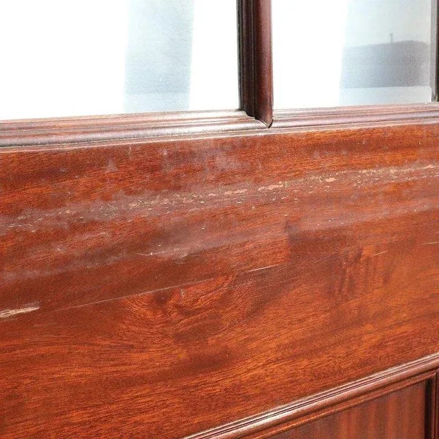 Wood Vintage Solid Mahogany and Beveled Glass Single Interior Room Divider Doors - A Pair For Sale - Image 7 of 12