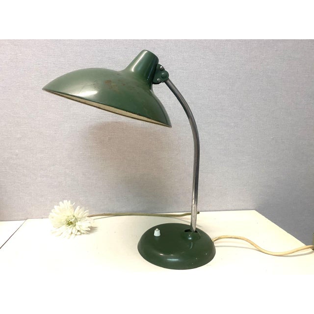 1950s Vintage Bauhaus Model 6786 Green Table Lamp by Christian Dell for Kaiser Idell For Sale - Image 5 of 18