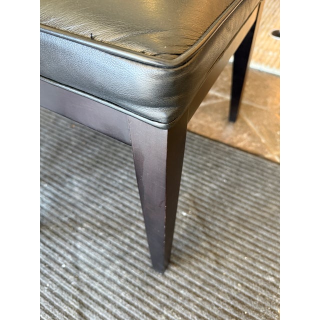 Black Room & Board Marie Leather Dining Chairs, Set of Six For Sale - Image 8 of 12