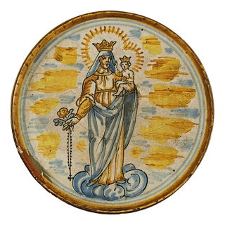 Antique Majolica Cake Stand, 1700s For Sale
