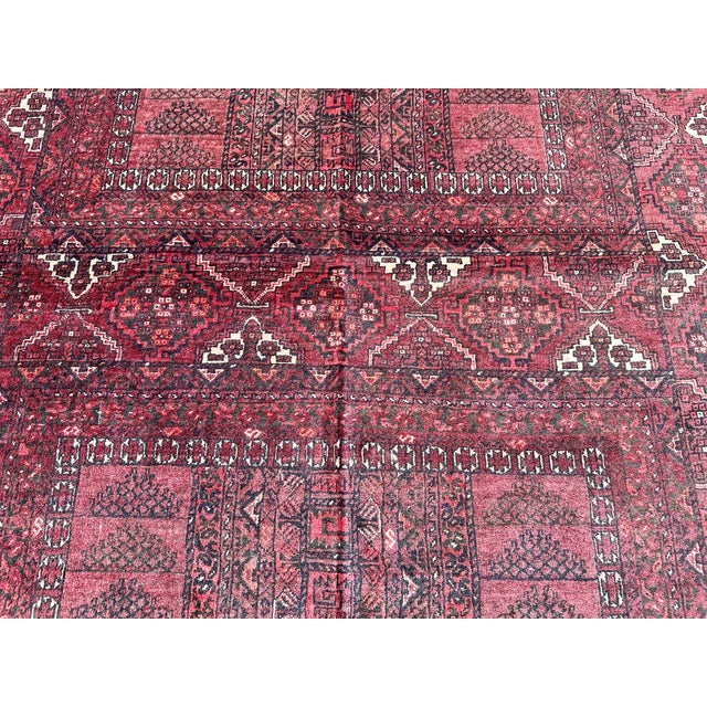 Burgundy Adraskan Baluch Hand-Knotted Wool Rug - 8'4" X 5'8" For Sale - Image 9 of 13