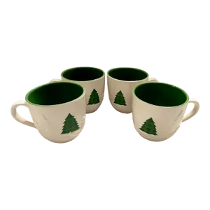 Vintage Set of 4 Starbucks Holiday Christmas Tree Mugs