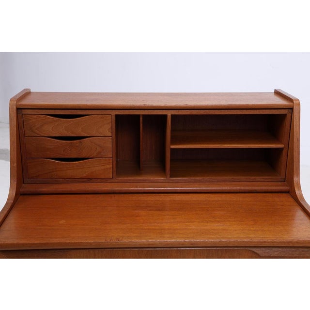 Brown Vintage Teak Secretaire, 1960s For Sale - Image 8 of 18