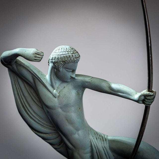 Early 20th Century Art Deco Bronze Sculpture of an Archer by Michel Decoux (1837-1924), France. For Sale - Image 10 of 12