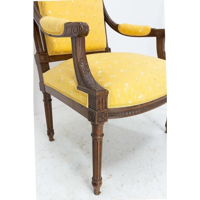 Textile 19th Century French Walnut Fauteuil Armchair For Sale - Image 7 of 10