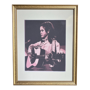 Vintage Expressionist Figurative Lithograph Female Guitar Player by Cathal Brendan O'Toole