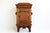 Brown Arts & Crafts Hand-Carved Oak Wall Cabinet with Brass Details, 1900s For Sale - Image 8 of 18