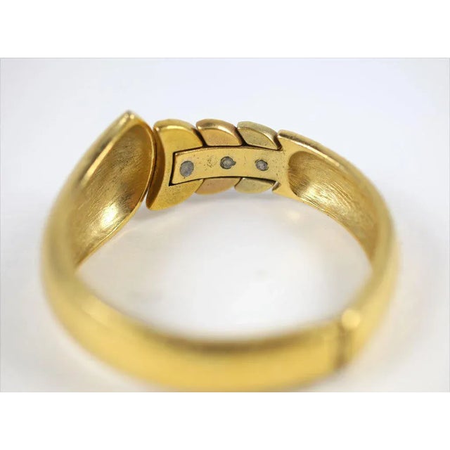 Gold 1970s Goldtone Clamp Bracelet For Sale - Image 8 of 11
