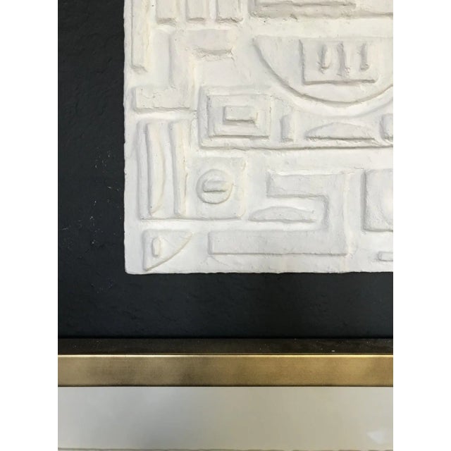 Geometric Plaster Bas Relief Painting For Sale - Image 4 of 7