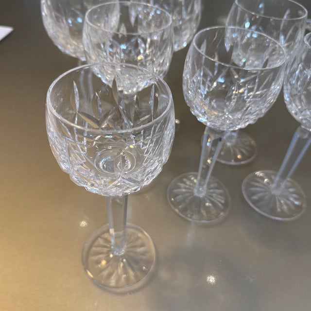 Waterford Lismore Crystal White Wine Glasses, Set of Seven For Sale - Image 12 of 12