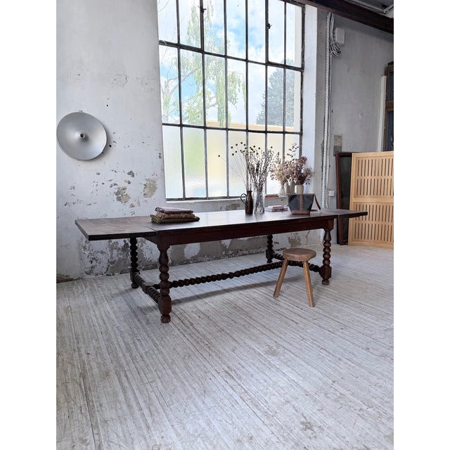 Drapers Oak Table with Extensions, 1900s For Sale - Image 4 of 18