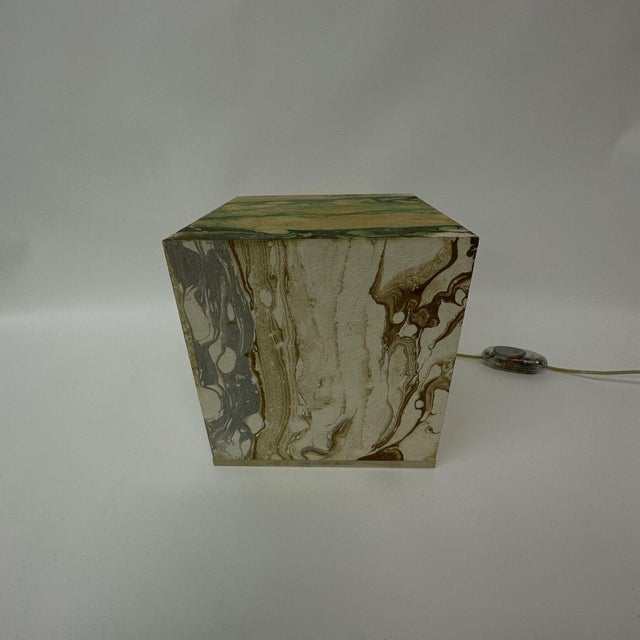 Mid-Century Acrylic Glass Cube Table Lamp, 1970s For Sale - Image 14 of 18