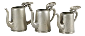Antique Silver-Plated Coffee Pots from Maison Jaspers, 1950s, Set of 3