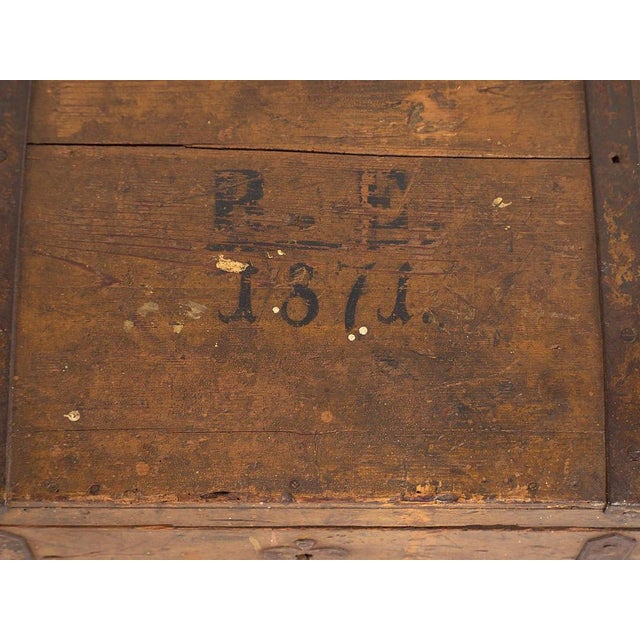 Small Antique Chest, 1871 For Sale - Image 6 of 15
