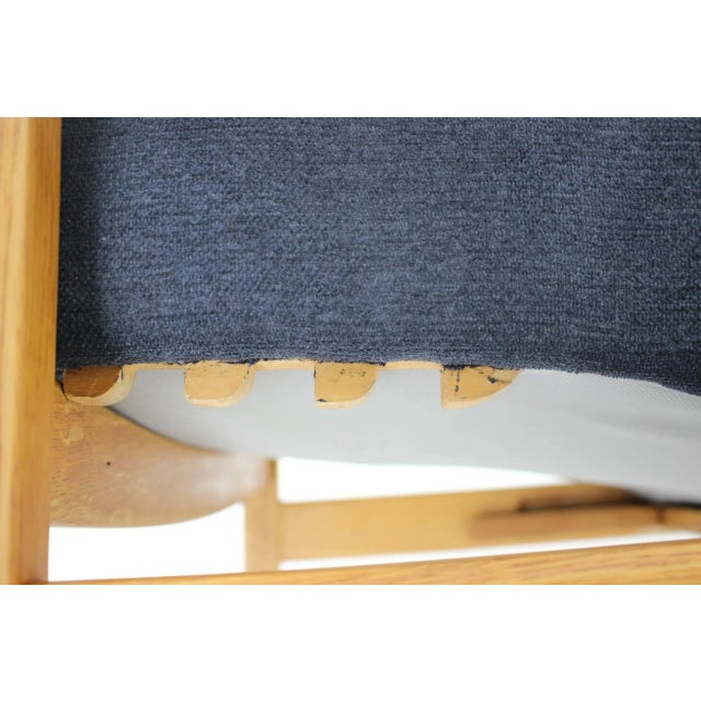 Czechoslovakian Oak Reclining Wing Chair, 1960s For Sale - Image 11 of 15