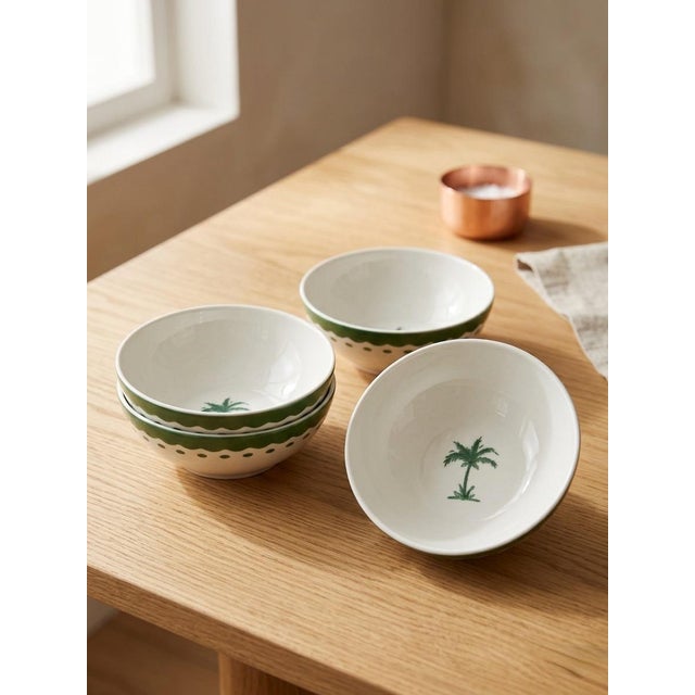 Ceramic Anthropologie X Fern & Co. Palm Tree Stoneware Small Bowl For Sale - Image 7 of 12