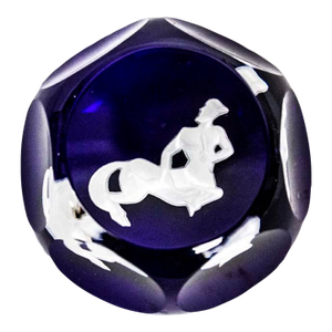 Baccarat Zodiac Paperweight With Sagittarius Symbol - Signed