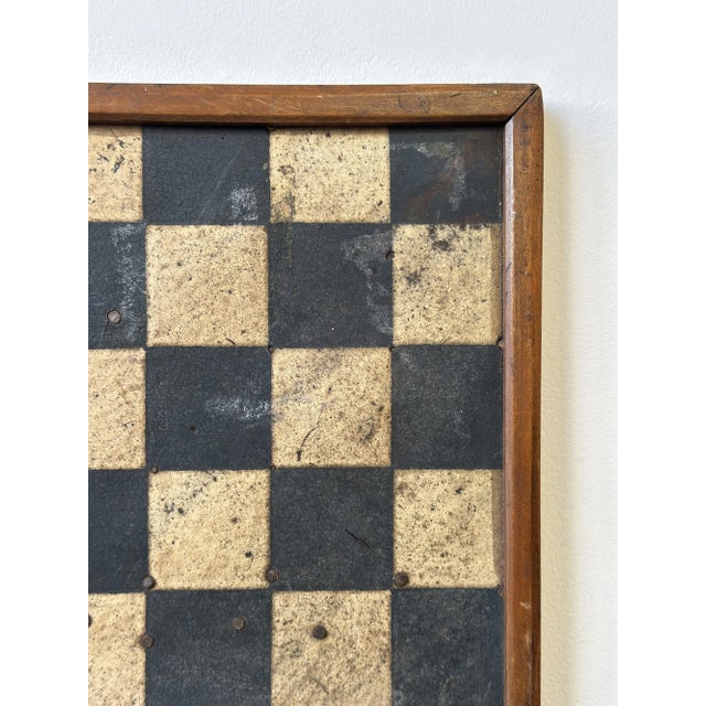 Antique Black-and-White Monochrome Game Board on Linoleum Tile, Circa 1910s-20s For Sale - Image 11 of 18