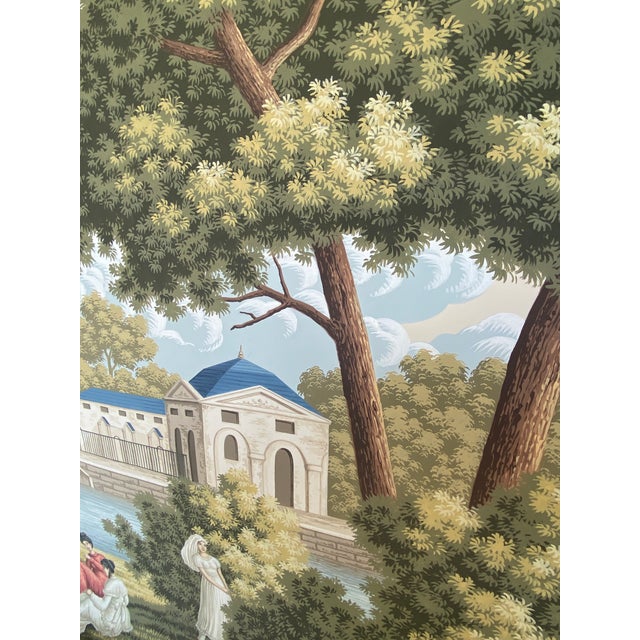 Monuments of Paris, Hand-Painted Wallpaper For Sale - Image 9 of 12