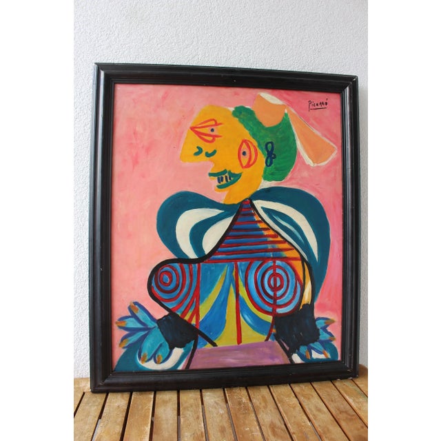 Mid-Century Modern Composition, Oil Painting, 1950s, Framed For Sale - Image 7 of 14