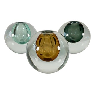 Mid-Century Swedish Glass Vases, Set of 3 For Sale