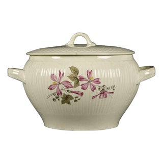 Vintage Diamondstone Laveno Floral Porcelain Soup Bowl, Italy For Sale