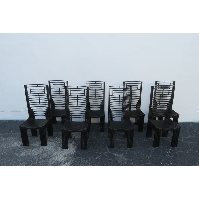 Miguel Rodrigo Mazure Black Bermont Dining Chairs Set of Eight 6224 For Sale - Image 16 of 18