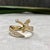 Contemporary Syna Yellow Gold Sword Ring with Bright Diamonds For Sale - Image 3 of 10